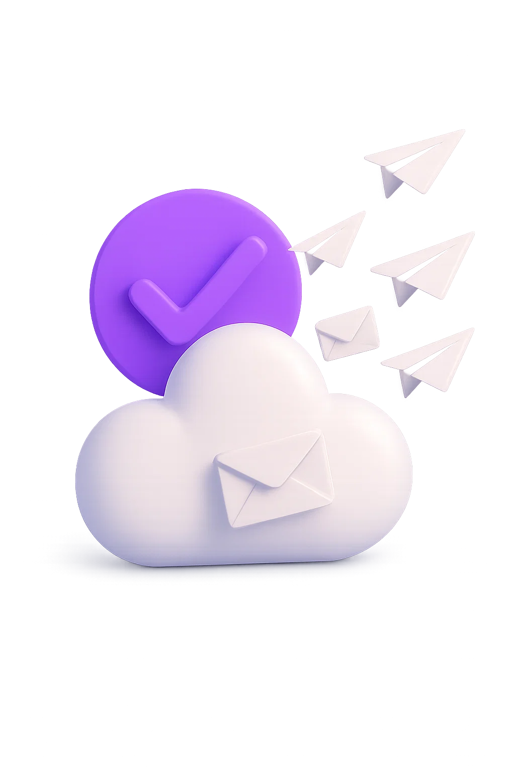 An illustration of a paper airplane flying from a cloud, symbolizing automation
